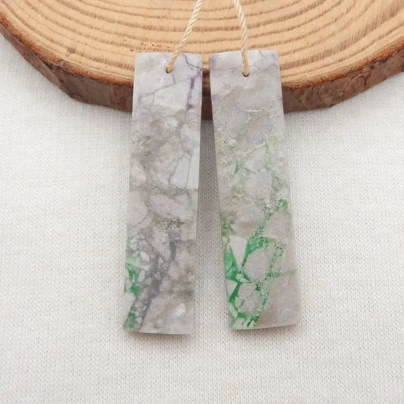 Semiprecious Natural Stone Variscite Gemstone Earrings For Women 43x11x4mm 8g Fashion Jewelry Accessories
Semiprecious Natural Stone Variscite Gemstone Earrings For Women 43x11x4mm 8g Fashion Jewelry Accessories