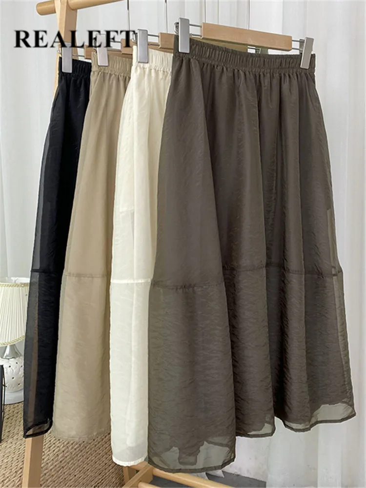 REALEFT 2022 Spring New Organza Women's Skirts Summer Fashion Patchwork Solid Color Mid-length Large Swing A-line Skirts Female
REALEFT 2022 Spring New Organza Women's Skirts Summer Fashion Patchwork Solid Color Mid-length Large Swing A-line Skirts Female