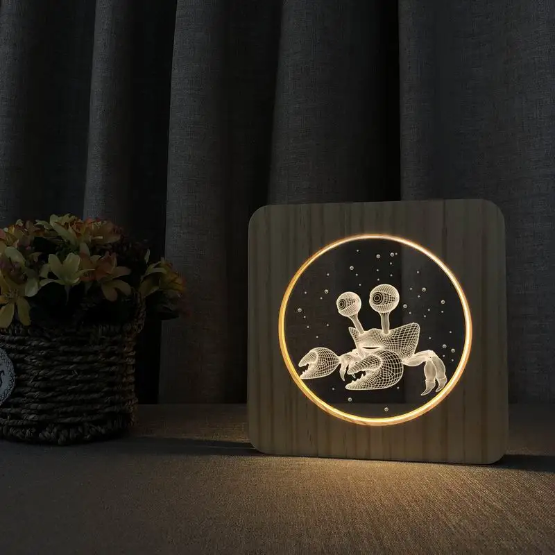 3D LED Crab Animal Acrylic Wooden USB Night Lamp Table Light Carving Lamp for Children's Room Decorate
3D LED Crab Animal Acrylic Wooden USB Night Lamp Table Light Carving Lamp for Children's Room Decorate