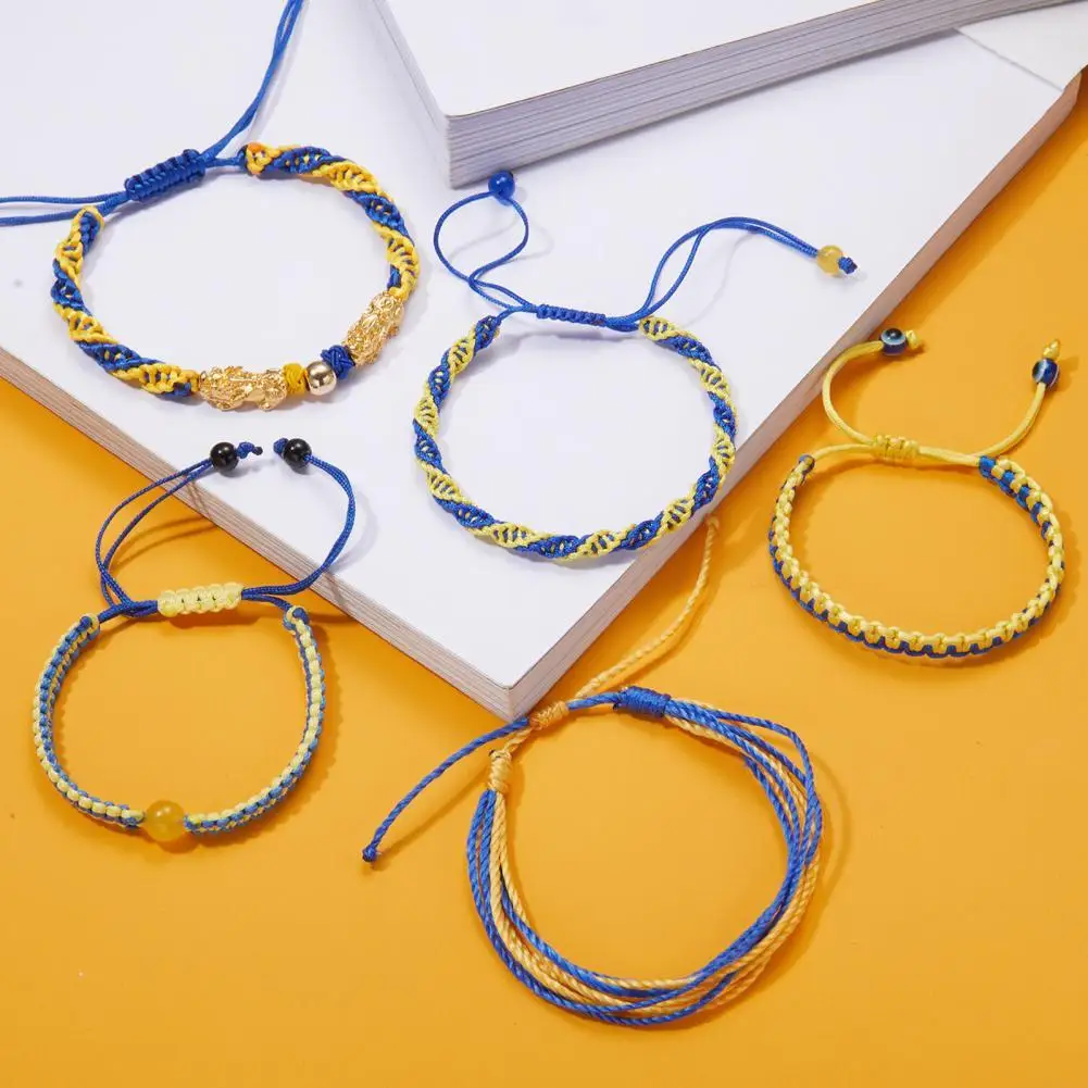 Bright Great Blue Yellow Braided Wristband Lightweight Unisex Bracelet Wear Easily for Dating
Bright Great Blue Yellow Braided Wristband Lightweight Unisex Bracelet Wear Easily for Dating