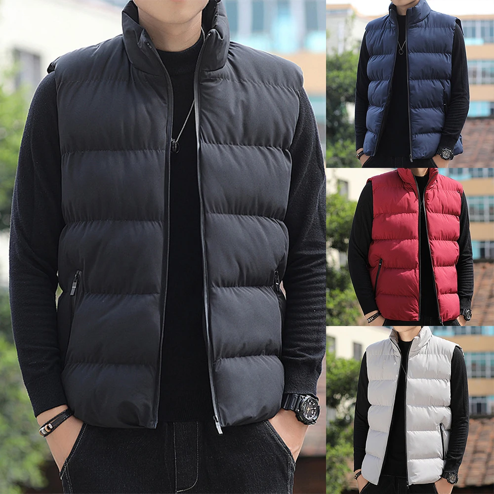 Vest Jacket Men Autumn Winter Thick Warm Clothes Cotton Padded Sleeveless Jackets Men Fashion Clothing Solid Color Vests Coats
Vest Jacket Men Autumn Winter Thick Warm Clothes Cotton Padded Sleeveless Jackets Men Fashion Clothing Solid Color Vests Coats