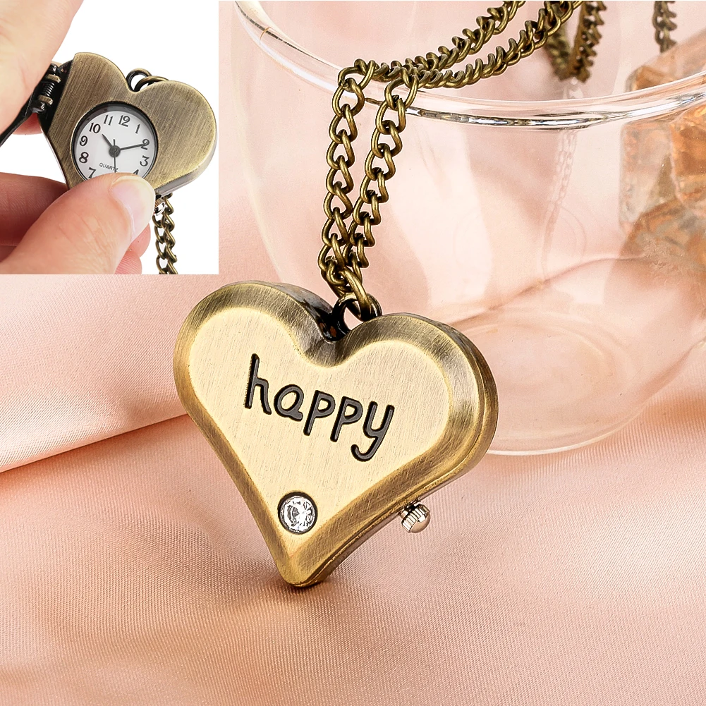 Bronze Exquisite Men Women Quartz Pocket Watch Heart Shaped Point Drill with Slim Chain High Grade Pendant Watches Unique Gift
Bronze Exquisite Men Women Quartz Pocket Watch Heart Shaped Point Drill with Slim Chain High Grade Pendant Watches Unique Gift