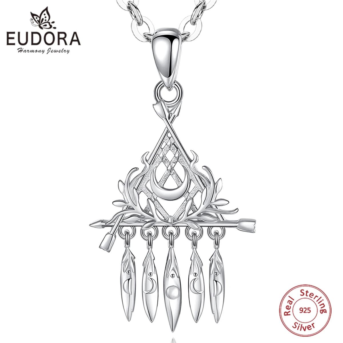 Eudora 925 Sterling Silver Dreamcatcher Necklace for Women Men Witch Moon Phase Amulet Pendant Witchcraft Jewelry Party Gift
Eudora 925 Sterling Silver Dreamcatcher Necklace for Women Men Witch Moon Phase Amulet Pendant Witchcraft Jewelry Party Gift
