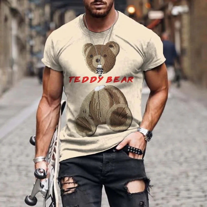 Summer Men's T-shirt Anime Bear Pattern Male Clothing Trend Short Sleeve T Shirt for Man Loose Casual Streetwear Oversized Tees
Summer Men's T-shirt Anime Bear Pattern Male Clothing Trend Short Sleeve T Shirt for Man Loose Casual Streetwear Oversized Tees
