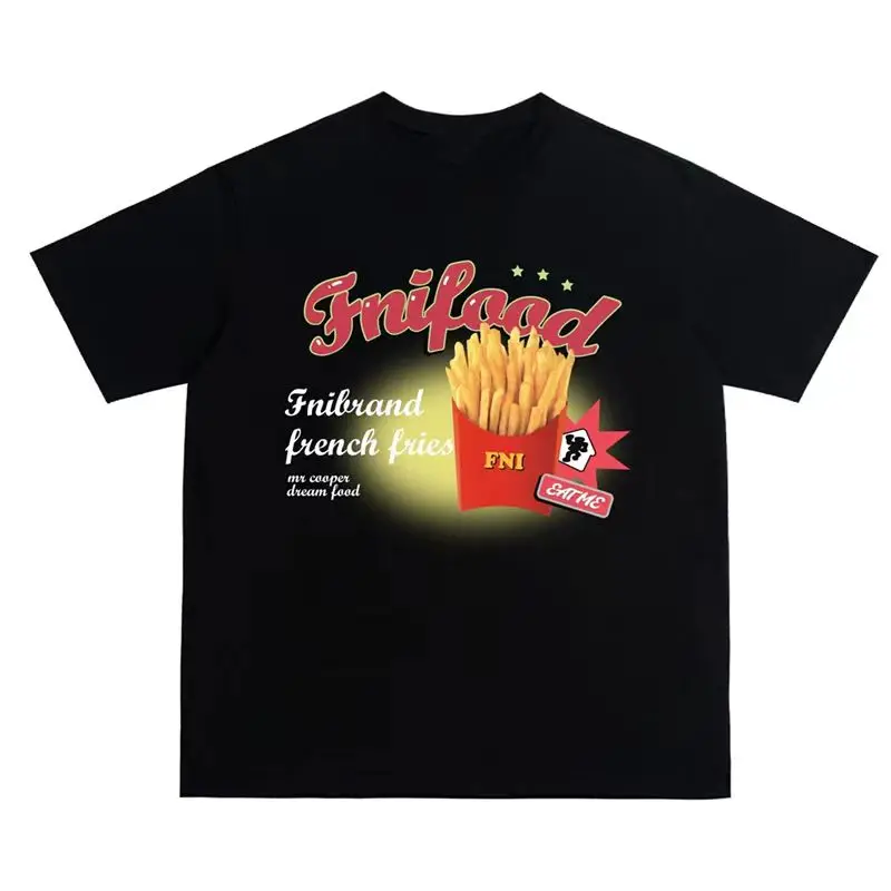 Street Casual Summer T-shirt French Fries Printing Trend Pure Cotton Round Neck Short-sleeved Top
Street Casual Summer T-shirt French Fries Printing Trend Pure Cotton Round Neck Short-sleeved Top