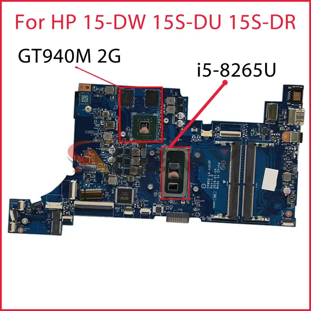 L51992-601 FPW50 LA-H323P For HP 15-DW 15S-DU 15S-DR Laptop Motherboard L51992-001 With i5-8265U CPU GT940M 2G GPU 100% Tested
L51992-601 FPW50 LA-H323P For HP 15-DW 15S-DU 15S-DR Laptop Motherboard L51992-001 With i5-8265U CPU GT940M 2G GPU 100% Tested