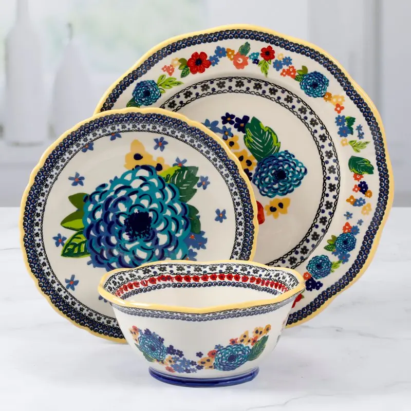 -Elegant, Colorful Ceramic Plates & Bowls Beautiful, Elegant 12 Piece Dahlias Ceramic Dinnerware Set – Colorful Plates and Bow
-Elegant, Colorful Ceramic Plates & Bowls Beautiful, Elegant 12 Piece Dahlias Ceramic Dinnerware Set – Colorful Plates and Bow