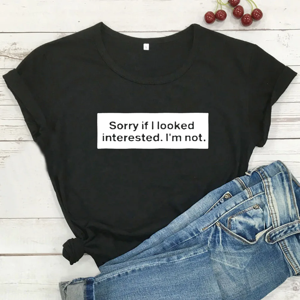 Sorry If I Look Interested Shirt Summer Cotton Short Sleeve 2022 Womens Regular Creative Round Neck Tees Tops
Sorry If I Look Interested Shirt Summer Cotton Short Sleeve 2022 Womens Regular Creative Round Neck Tees Tops