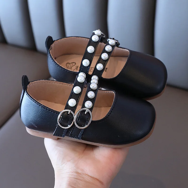 Spring New pearl princess leather shoes For Girls Double Buckle girl toddler shoes Korean Children Flats Black Pink Beige
Spring New pearl princess leather shoes For Girls Double Buckle girl toddler shoes Korean Children Flats Black Pink Beige