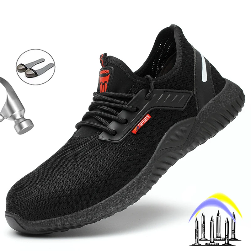 

Breathable Men Safety Shoes Anti-piercing Indestructible Work Boots Steel-toed Anti-smash Non-Slip Comfortable Light Sneakers