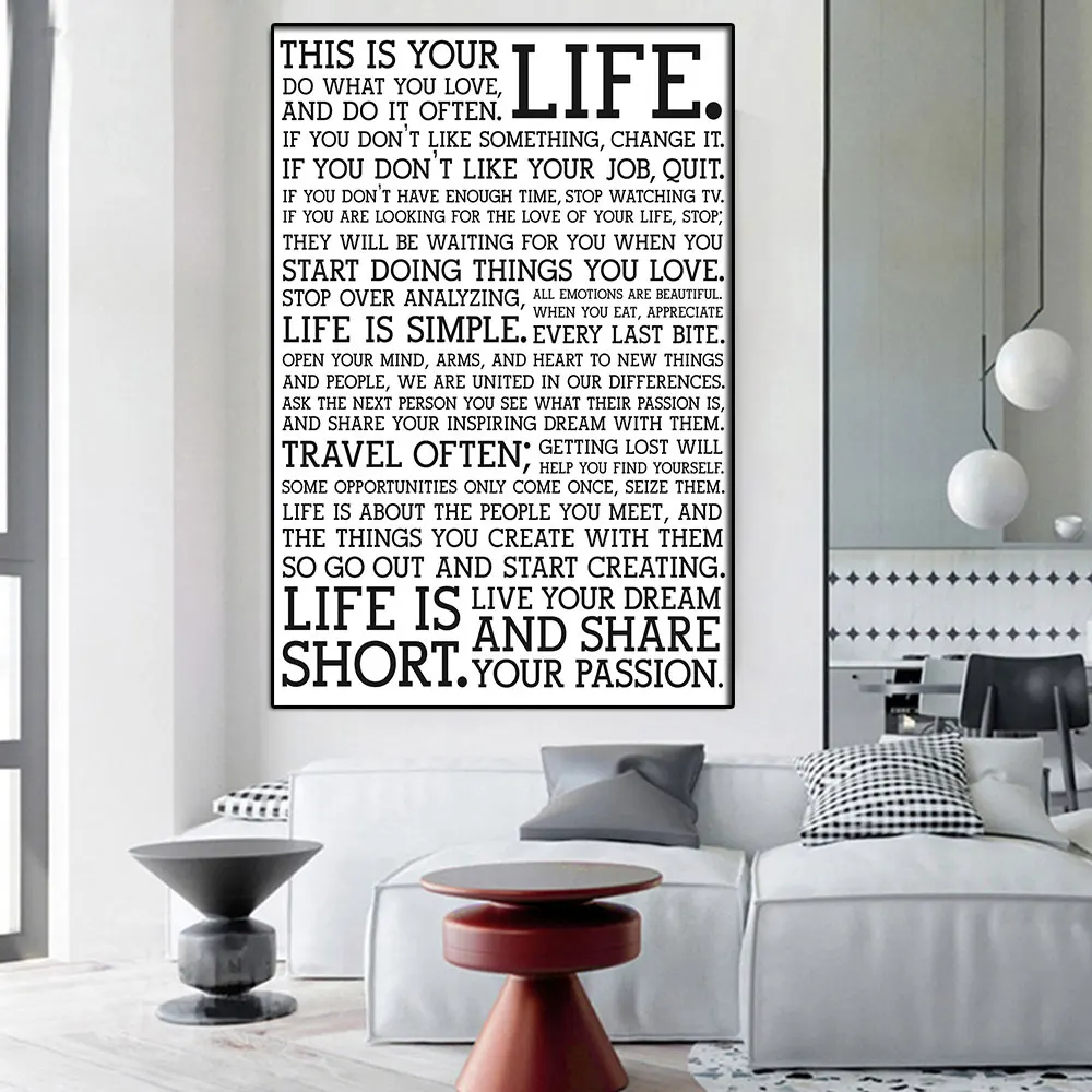 This Is Your Life Canvas Paintings Quote Art Prints The Holstee Manifesto Poster Modern Wall Picture For Living Room Home Decor
This Is Your Life Canvas Paintings Quote Art Prints The Holstee Manifesto Poster Modern Wall Picture For Living Room Home Decor