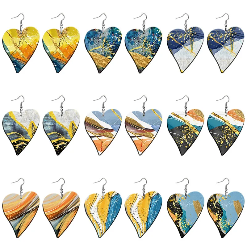 Colorful Art Patterns Acrylic Heart Drop Earrings For Women Stainless Steel Piercing Ear Hooks Jewelry Girls' Gift Z1920
Colorful Art Patterns Acrylic Heart Drop Earrings For Women Stainless Steel Piercing Ear Hooks Jewelry Girls' Gift Z1920