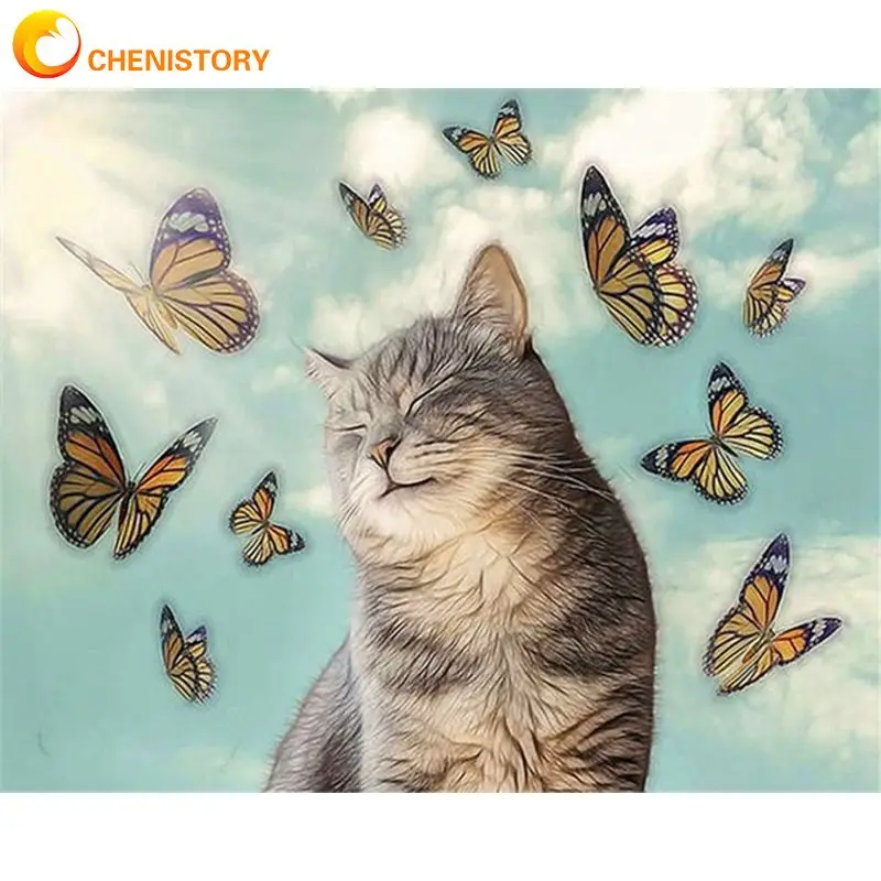 CHENISTORY 5d алмазная вышивка распродажа Кот Бабочка животное вышивка крестиком Алмазная мозаика полные стразы картины алмаз Artwo
CHENISTORY 5d алмазная вышивка распродажа Кот Бабочка животное вышивка крестиком Алмазная мозаика полные стразы картины алмаз Artwo
