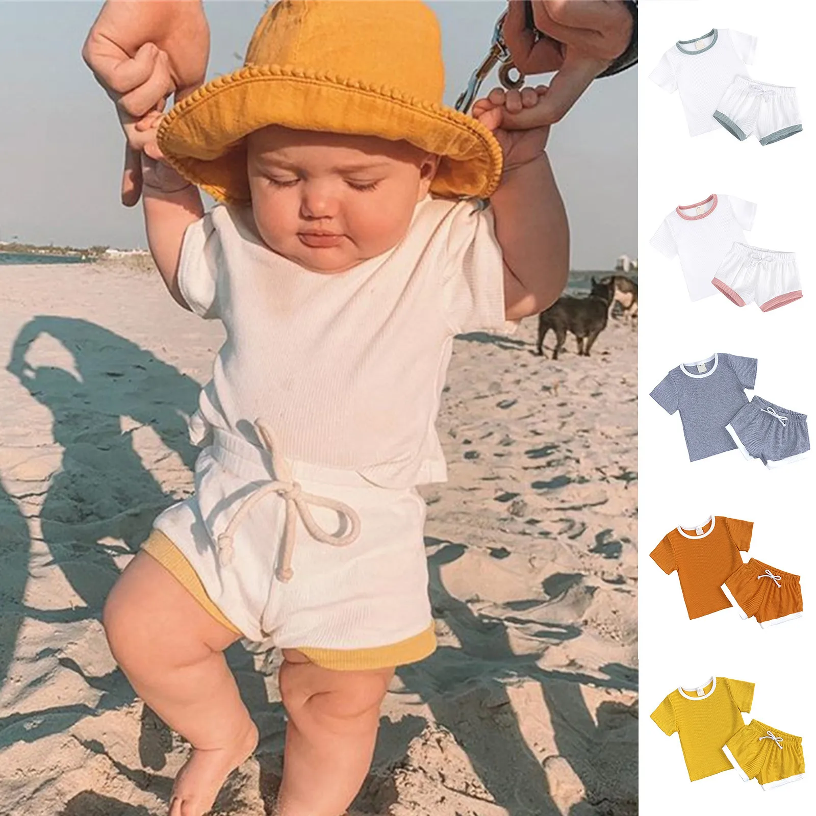 1-4T Toddler Baby Boys Girls Summer Clothes Set Ribbed Solid Short Sleeve T-Shirt+Shorts Set 2 Piece Cotton sleepwear Outfits
1-4T Toddler Baby Boys Girls Summer Clothes Set Ribbed Solid Short Sleeve T-Shirt+Shorts Set 2 Piece Cotton sleepwear Outfits