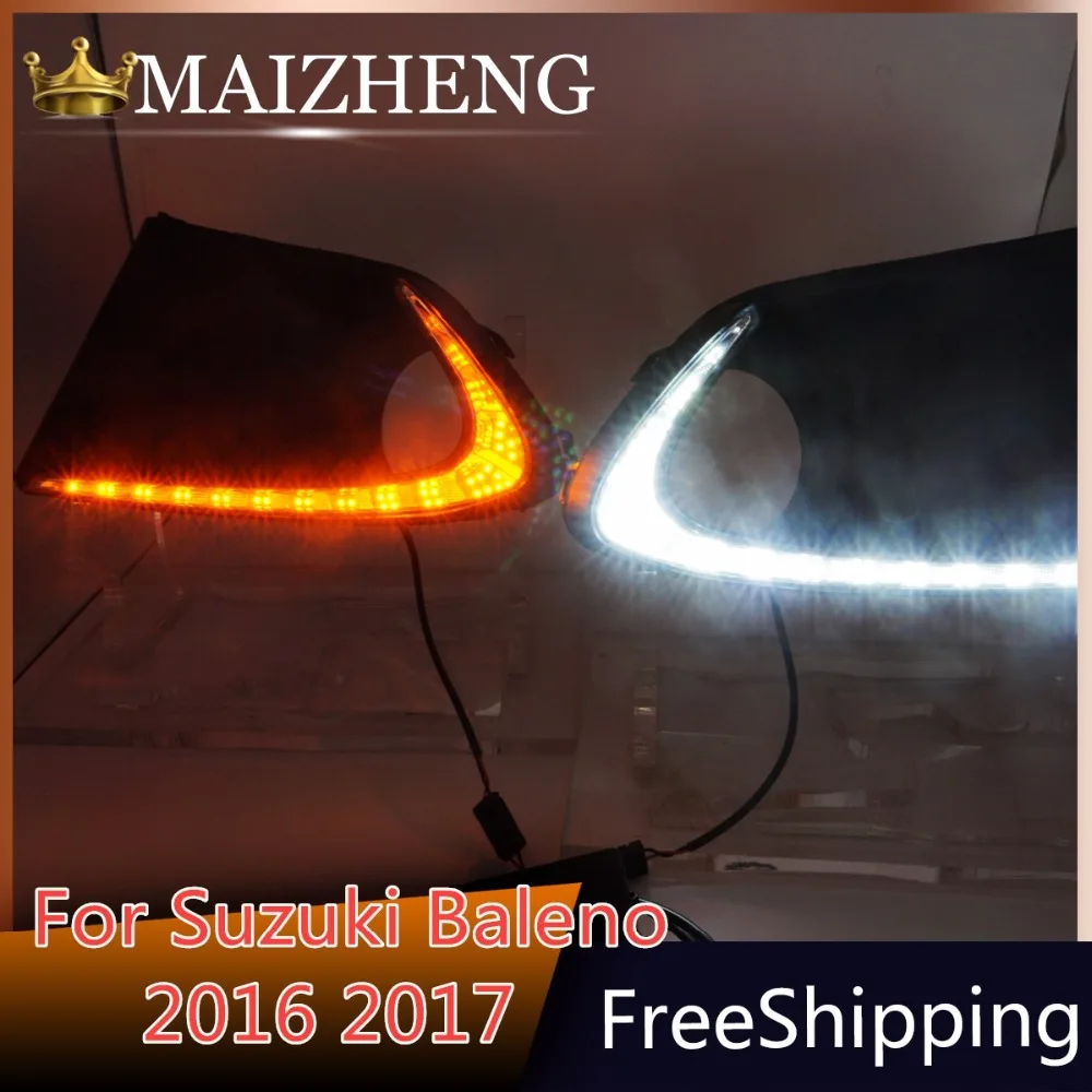 New 1 Set Auto LED Fog Lamp Car LED Daytime Running Lights 12V DRL With Yellow Turn Signals For SUZUKI Baleno 2016 2017
New 1 Set Auto LED Fog Lamp Car LED Daytime Running Lights 12V DRL With Yellow Turn Signals For SUZUKI Baleno 2016 2017
