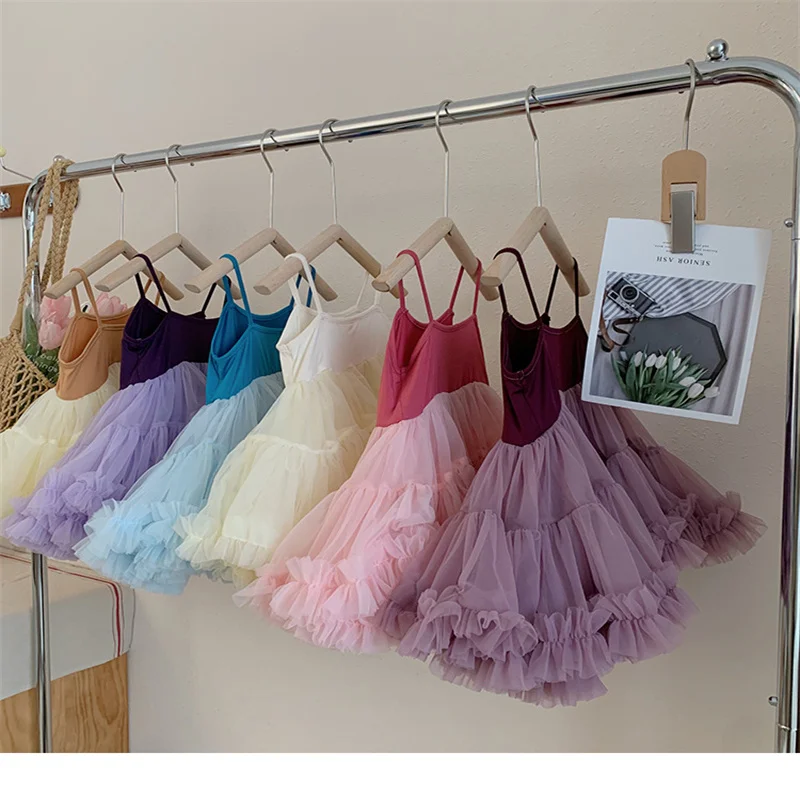 

Summer Tutu Baby Girls Dress Sleeveless Princess Puffy 1st Birthday Party Dresses Toddler Vestido Kids Performance Ball Gown
