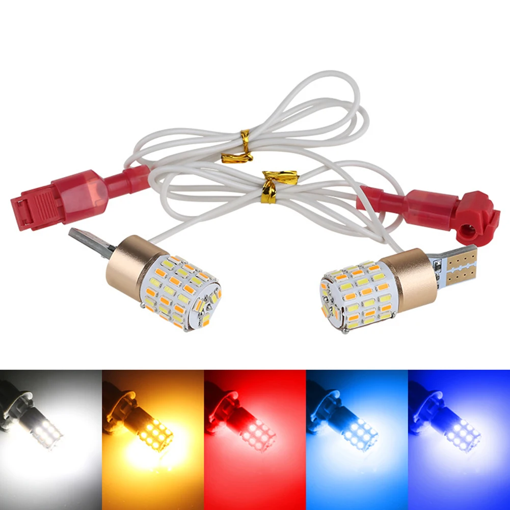 2pcs Universal Motorcycle Highlight T10 Width Light Two-Color Turn Signal T15 3014 54smd W5W 12 (V) Tail Bulb Highlight Accessor
2pcs Universal Motorcycle Highlight T10 Width Light Two-Color Turn Signal T15 3014 54smd W5W 12 (V) Tail Bulb Highlight Accessor