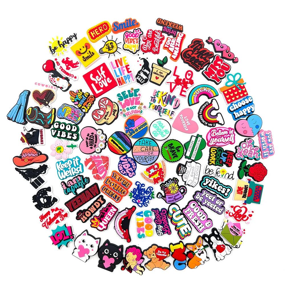 Positive English Letter Phrase Set Shoe Croc Charms for Clogs Sandals Decoration Shoe Accessories Charms for Friends Gifts
Positive English Letter Phrase Set Shoe Croc Charms for Clogs Sandals Decoration Shoe Accessories Charms for Friends Gifts
