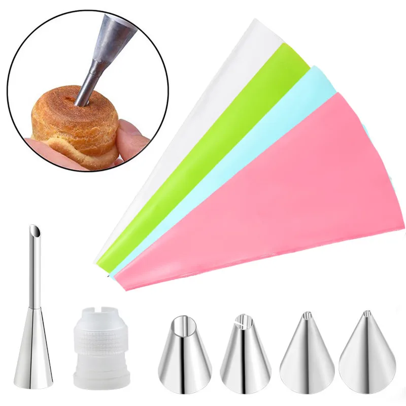DIY Reusable Silicone Pastry Bag For Puff Set Cake Icing Piping Tube Cupcake Nozzles Decorating Tips Kitchen Brush Baking Tools
DIY Reusable Silicone Pastry Bag For Puff Set Cake Icing Piping Tube Cupcake Nozzles Decorating Tips Kitchen Brush Baking Tools
