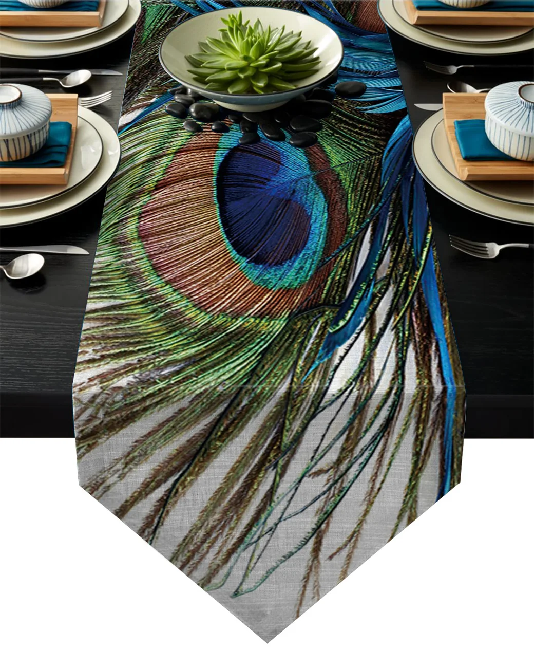 Peacock Feather Art Table Runners Christmas Table Decorations for Home Party Wedding Camino De Mesa Kitchen Accessories
Peacock Feather Art Table Runners Christmas Table Decorations for Home Party Wedding Camino De Mesa Kitchen Accessories
