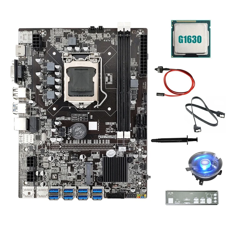 Материнская плата для майнинга B75 8USB ETH + процессор G1630 + вентилятор + кабель переключения + кабель SATA + перегородка + термопаста B75 BTC материнска...
Материнская плата для майнинга B75 8USB ETH + процессор G1630 + вентилятор + кабель переключения + кабель SATA + перегородка + термопаста B75 BTC материнска...