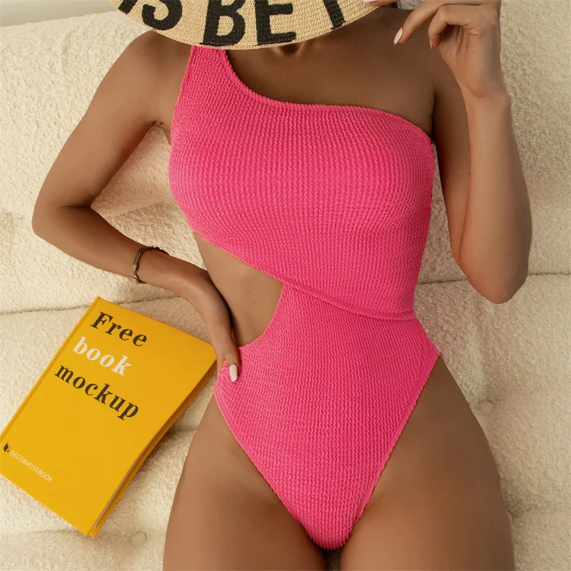 

Цельный купальник для женщин 2023 сексуальный купальник на одно плечо пуш-ап стринги Купальный костюм Монокини бразильские купальные костюм...