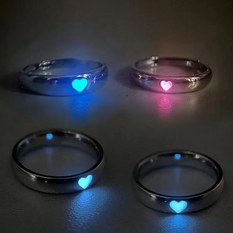 New Creative Luminous Heart Rings with Adjustable Opening Ring Men and Women Lovers French Romantic Simple Fashion Jewelry Gifts
New Creative Luminous Heart Rings with Adjustable Opening Ring Men and Women Lovers French Romantic Simple Fashion Jewelry Gifts