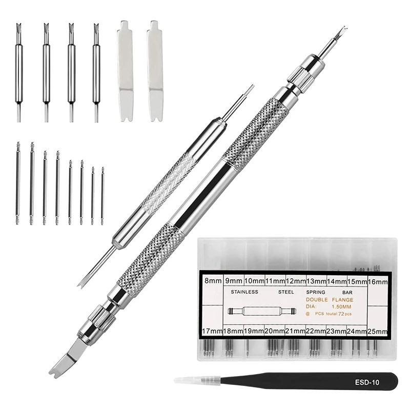 Spring Bar Tool Set With 6 Extra Needles, For Watch Wristband Strap Removal Repair Repair Kit, 72 Extra Watch Needles
Spring Bar Tool Set With 6 Extra Needles, For Watch Wristband Strap Removal Repair Repair Kit, 72 Extra Watch Needles