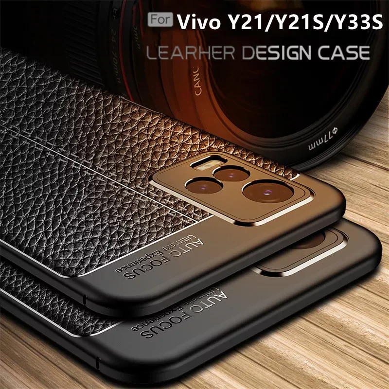 

For Cover Vivo Y21S Case For Vivo Y21S Capas Shockproof Armor luxury Soft TPU Bumper Leather For Fundas Vivo Y21S Y 21S Cover