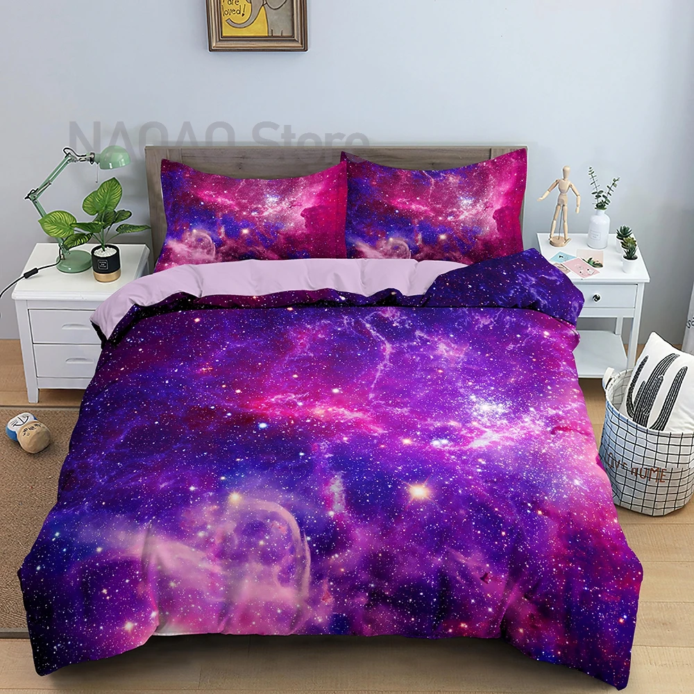 

3D Galaxy Bedding Set Duvet Cover Sets Universe Outer Space Comforter Cover With Pillowcases Single Twin Queen King Bedclothes