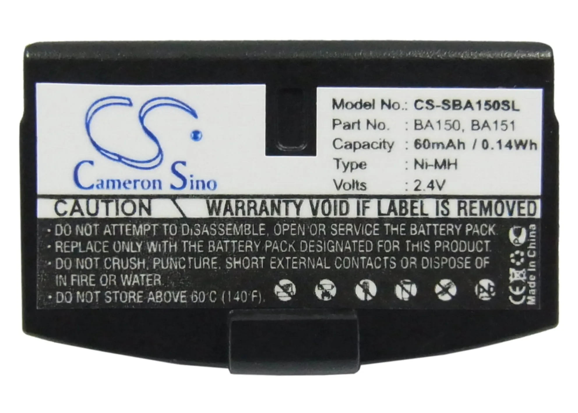 

CS 60mAh Battery For Sennheiser BA150 BA151 BA152 WEST-BA151 Williams Sound BATAP97ASennheiser SET-20 SET-820S SET-810S