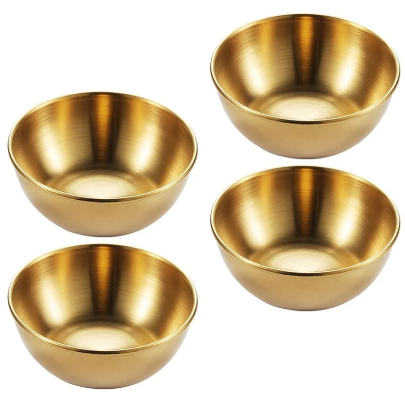 4 Pack Golden Sauce Appetizer Plate Serving Tray Stainless Steel Sauce Plate Spice Plate Kitchen Supplies Seasoning Plate
4 Pack Golden Sauce Appetizer Plate Serving Tray Stainless Steel Sauce Plate Spice Plate Kitchen Supplies Seasoning Plate