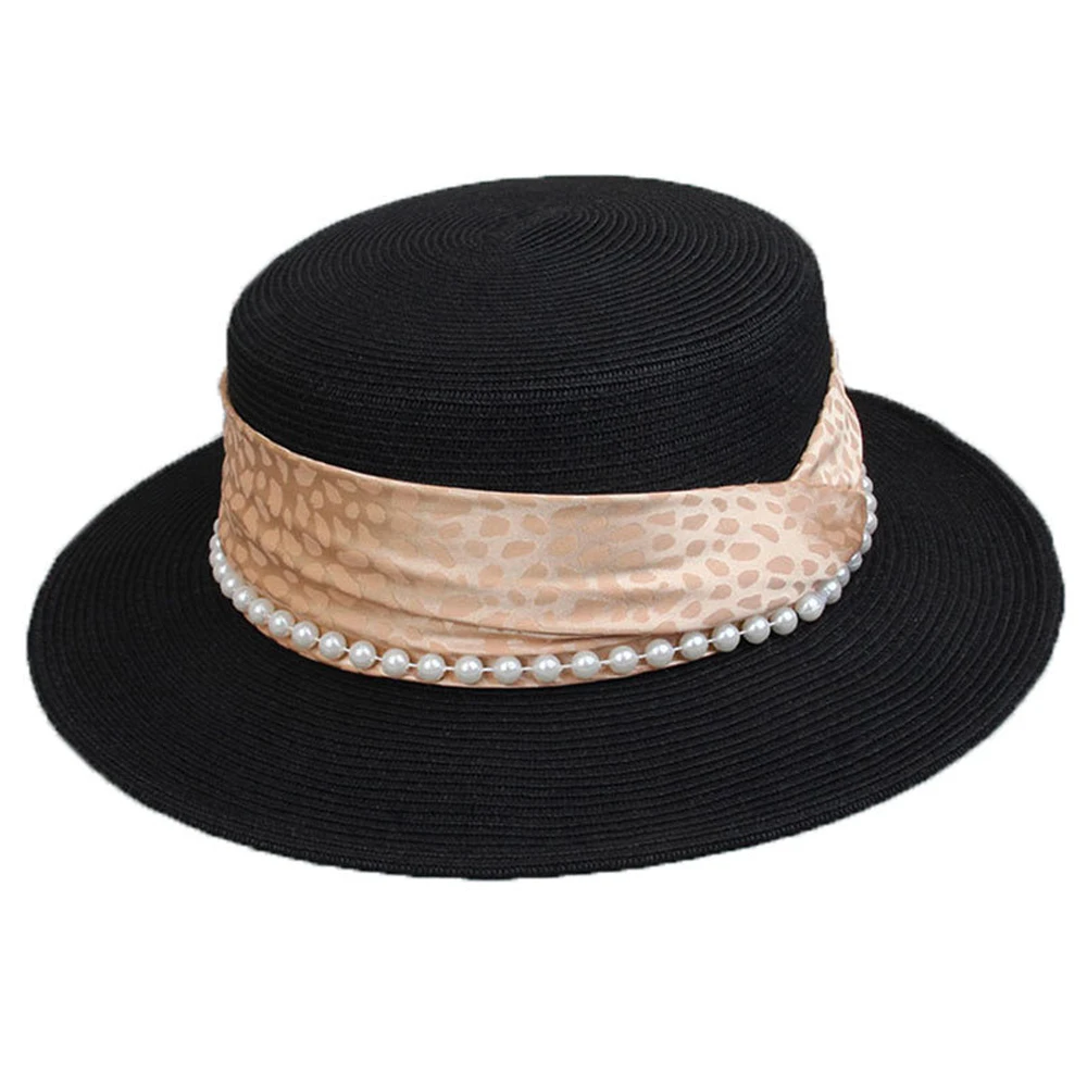 FS French Elegant Wide Brim Flat Straw Jazz Hats Sun Caps For Women Ladies Ribbon Beaded Chain Beach Hat Summer Fedora Hats 2022
FS French Elegant Wide Brim Flat Straw Jazz Hats Sun Caps For Women Ladies Ribbon Beaded Chain Beach Hat Summer Fedora Hats 2022