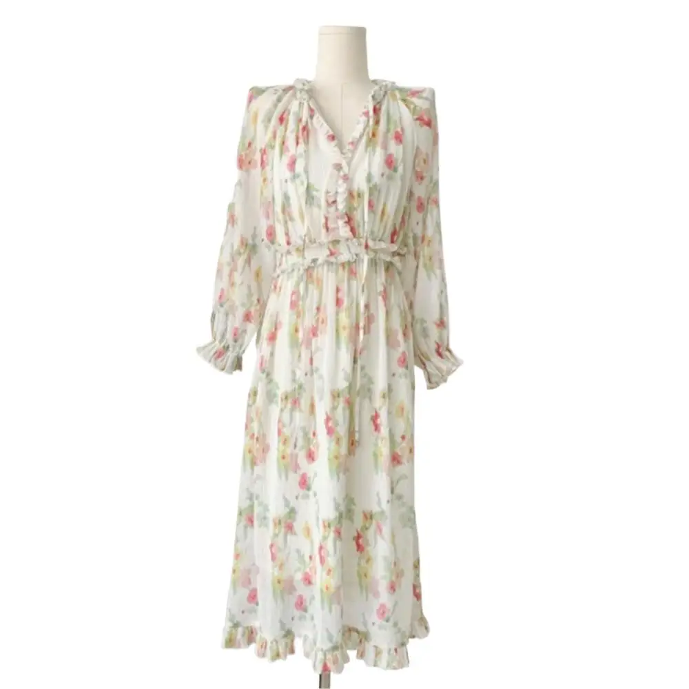 Spring Summer Long Sleeves Casual Everyday Dress Women's V-neck A-Line Dress Chiffon Floral Print Dress Beach Party Maxi Dress
Spring Summer Long Sleeves Casual Everyday Dress Women's V-neck A-Line Dress Chiffon Floral Print Dress Beach Party Maxi Dress