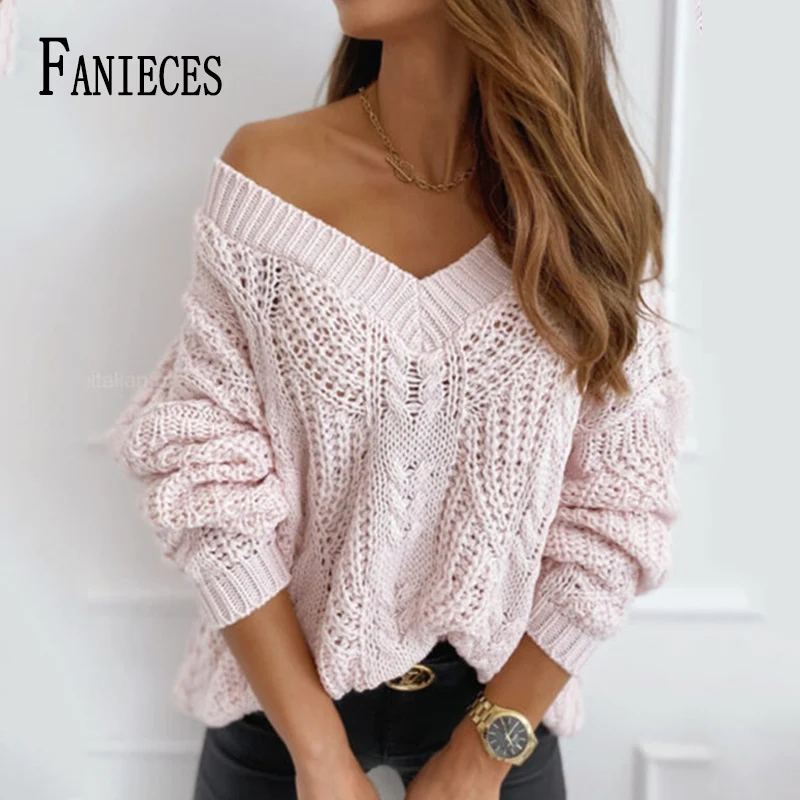 FANIECES Knitted Sweater Women Oversized Pullovers Winter V Neck Loose Sweaters Jumper Casual Streetwear Pull Tops Sueter Mujer
FANIECES Knitted Sweater Women Oversized Pullovers Winter V Neck Loose Sweaters Jumper Casual Streetwear Pull Tops Sueter Mujer