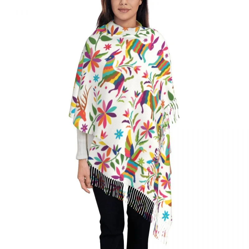 Fashion Mexican Otomi Handicraft Tassel Scarf Women Winter Fall Warm Shawls Wraps Ladies Animal Floral Texture Scarves
Fashion Mexican Otomi Handicraft Tassel Scarf Women Winter Fall Warm Shawls Wraps Ladies Animal Floral Texture Scarves