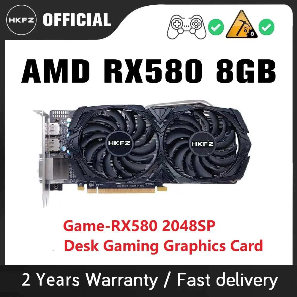 HKFZ Video Card AMD RX 580 8G 256Bit 2048SP GDDR5 Graphics Cards For RX580 Series Cards RX580 DisplayPort placa de video
HKFZ Video Card AMD RX 580 8G 256Bit 2048SP GDDR5 Graphics Cards For RX580 Series Cards RX580 DisplayPort placa de video