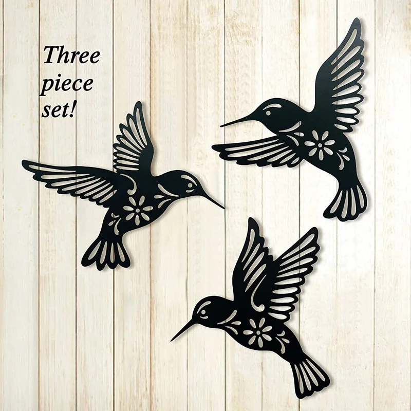 3 Pieces Metal Hummingbird Wall Art Decor Hollow Out Silhouette Iron Bird Wall Hanging Figurines Indoor Outdoor Home Decor
3 Pieces Metal Hummingbird Wall Art Decor Hollow Out Silhouette Iron Bird Wall Hanging Figurines Indoor Outdoor Home Decor