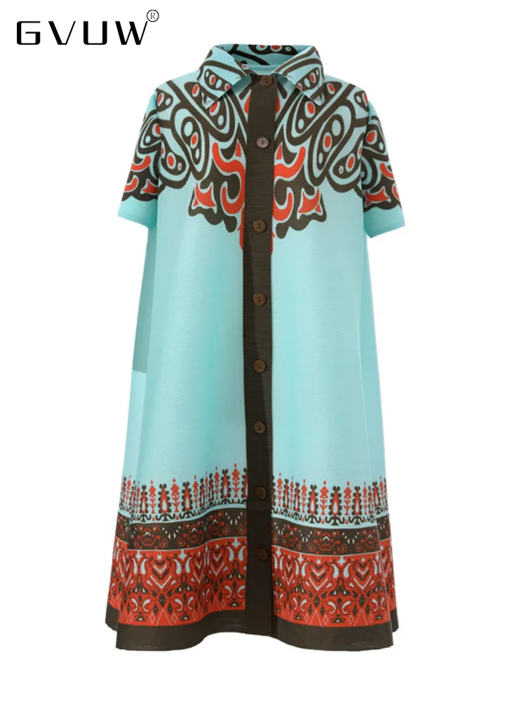 GVUW New Fashion Print A-line Pleated Dress Women Short Sleeve Lapel Single Breasted 2023 Summer Female Elegant Clothing 17D1263
GVUW New Fashion Print A-line Pleated Dress Women Short Sleeve Lapel Single Breasted 2023 Summer Female Elegant Clothing 17D1263