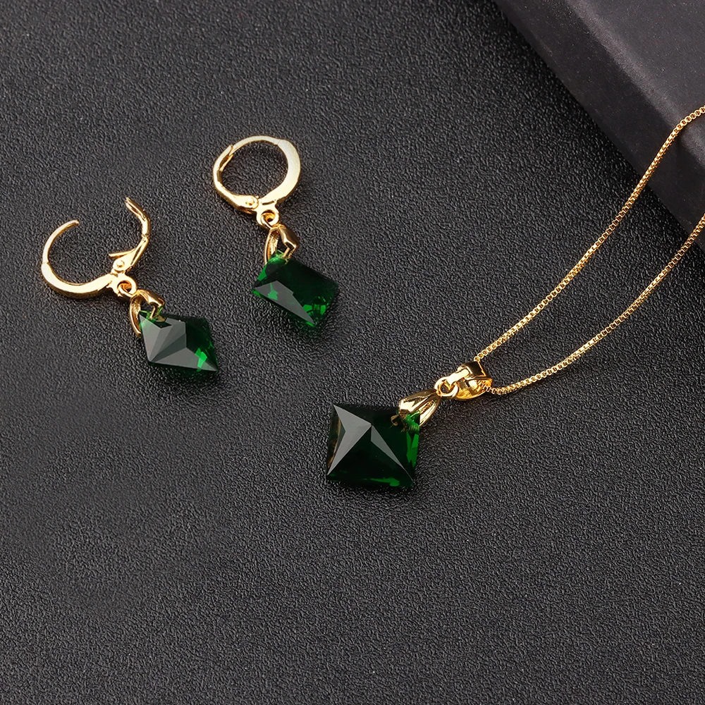 Korean Dubai Jewelry Sets for Women Crystal Colorful Zircon Earrings Pendant Necklace Wedding Party Engagement Present Gift
Korean Dubai Jewelry Sets for Women Crystal Colorful Zircon Earrings Pendant Necklace Wedding Party Engagement Present Gift