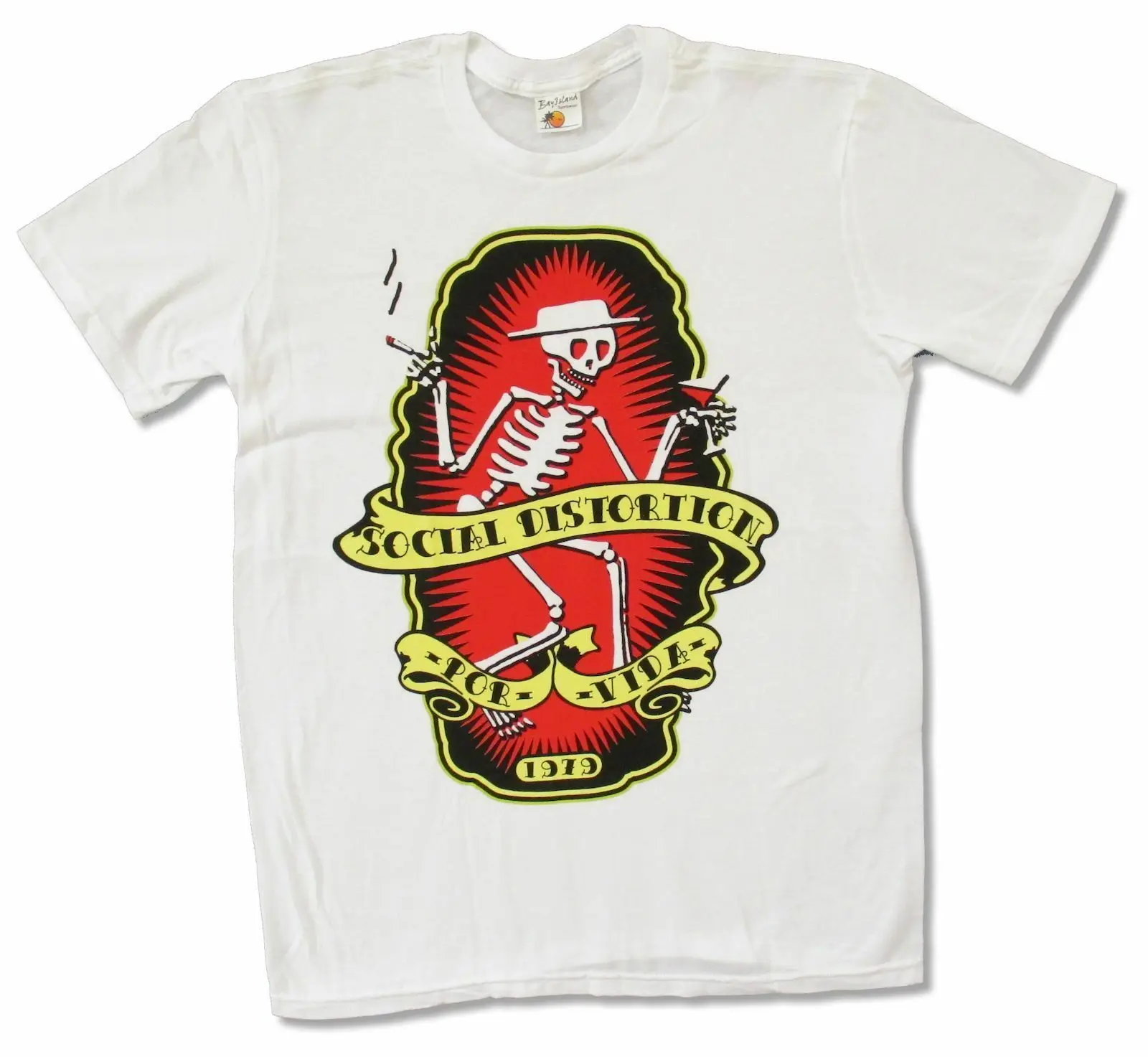 Social Distortion Por Vida White T Shirt New Mike Ness 
Social Distortion Por Vida White T Shirt New Mike Ness