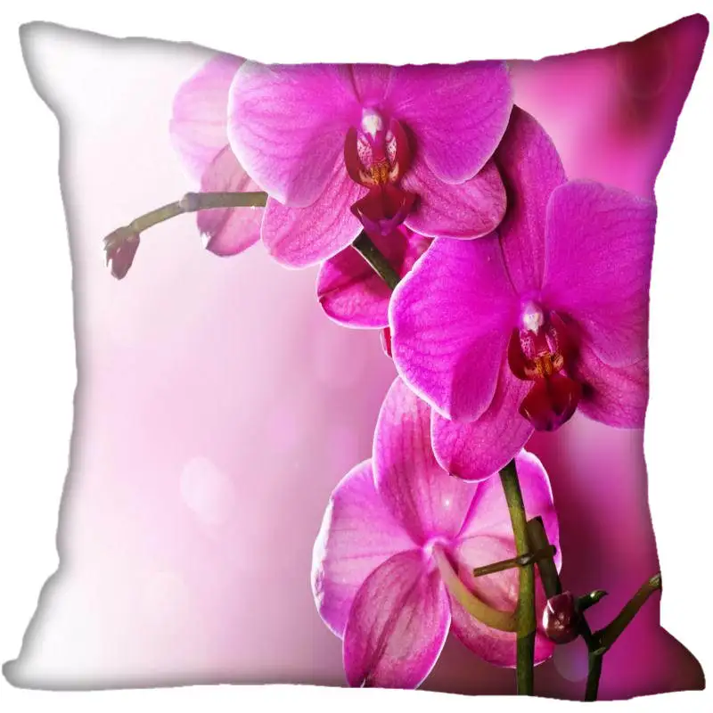

Custom Colour Orchid Flower Square Pillowcase Custom Zippered Pillow Cover Case 40x40,45x45cm(One Side)