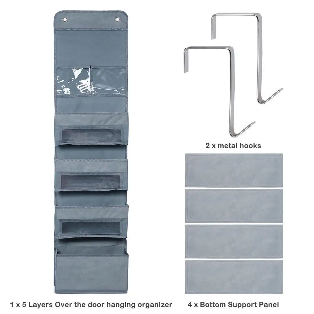 Over The Door Hanging Organizer With 4 Big Pocket,Wall Mount Storage With Clear Windows And 2 Metal Hooks For Bathroom
Over The Door Hanging Organizer With 4 Big Pocket,Wall Mount Storage With Clear Windows And 2 Metal Hooks For Bathroom