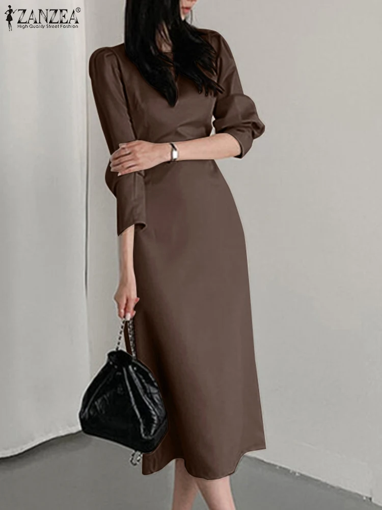 ZANZEA Elegant Women OL Work Midi Dress Spring Square Neck Solid Party Sundress Fashion Long Sleeve Lace Up A-line Vestido 2023
ZANZEA Elegant Women OL Work Midi Dress Spring Square Neck Solid Party Sundress Fashion Long Sleeve Lace Up A-line Vestido 2023