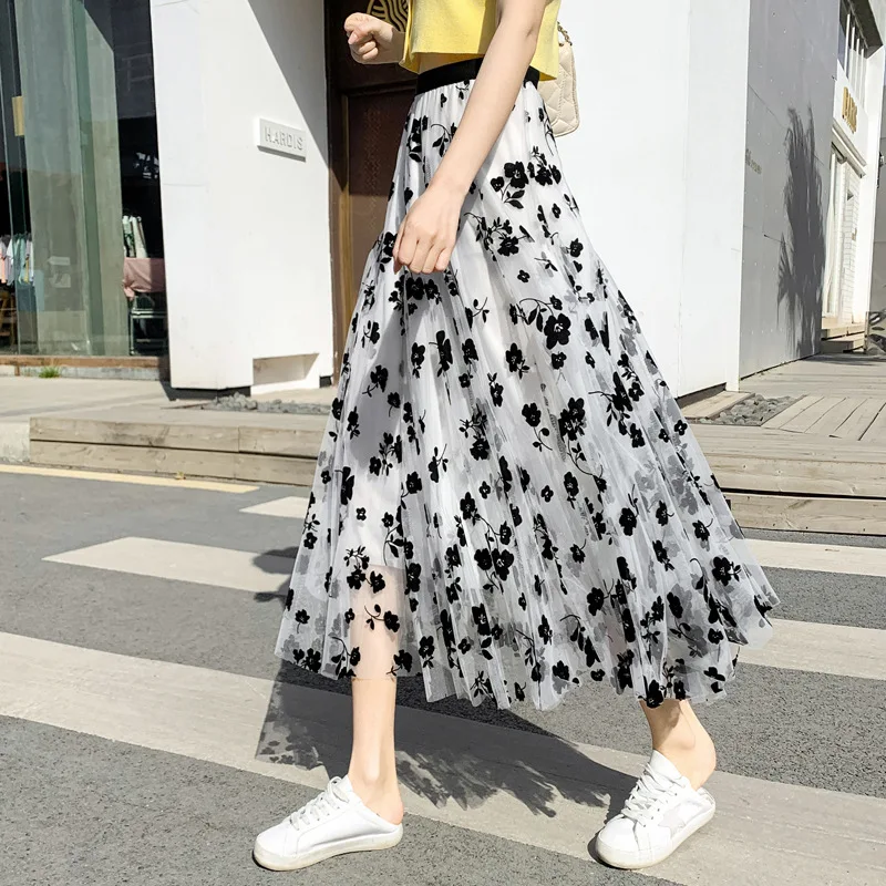 Mesh skirt spring and summer women's long flocking skirt fairy skirt super fairy gauze skirt
Mesh skirt spring and summer women's long flocking skirt fairy skirt super fairy gauze skirt