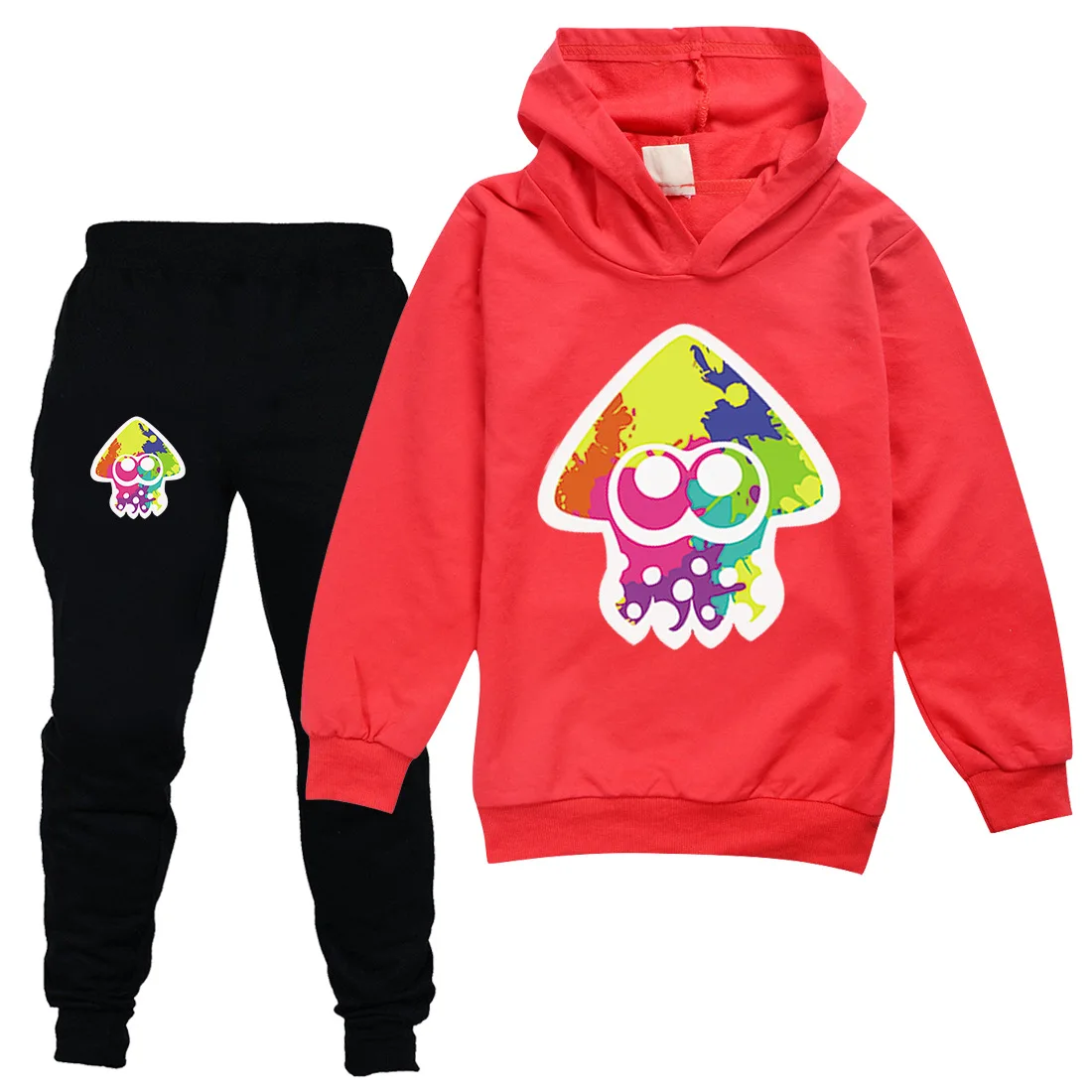 

Game Splatoon 2 Hoodie Kids Cartoon Octopus Clothes Boys Sweatshirt +jogging Pants 2pcs Sets for Teenager Girls Casual Outfits