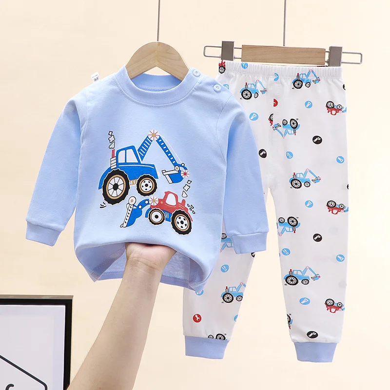 Пижамный комплект для новорожденных мальчиков и девочек повседневная Милая