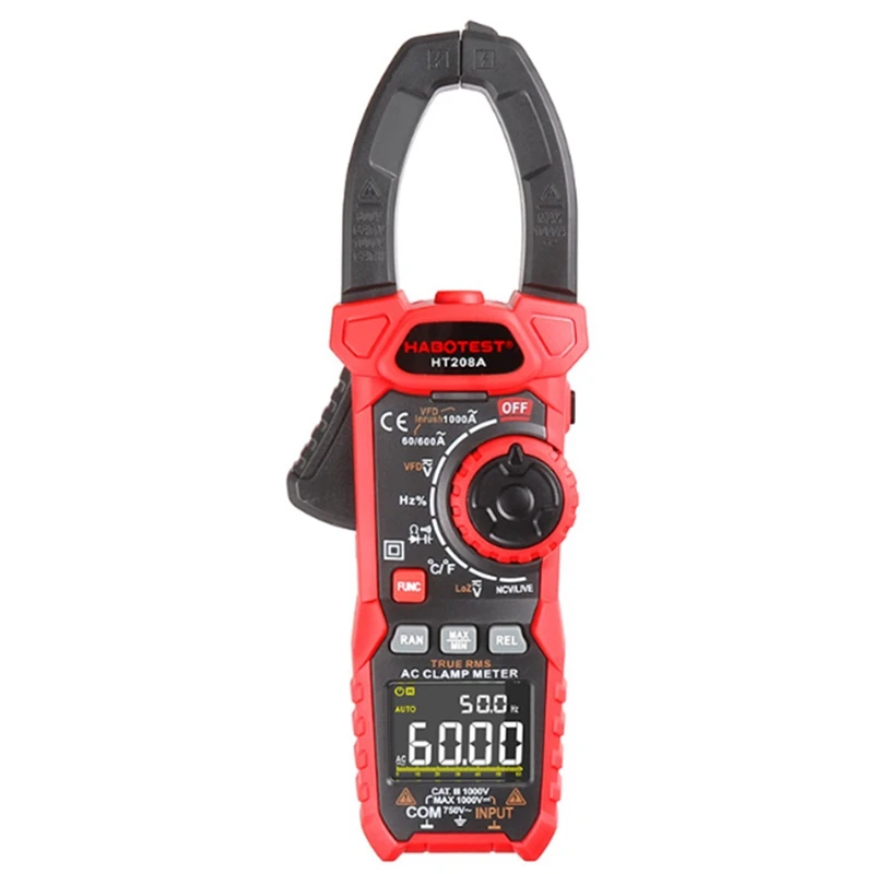 HABOTEST HT208D Digital Clamp Meter True-RMS Multimeter Anto-Ranging Tester Current Clamp Digital Ammeter Clamp
HABOTEST HT208D Digital Clamp Meter True-RMS Multimeter Anto-Ranging Tester Current Clamp Digital Ammeter Clamp