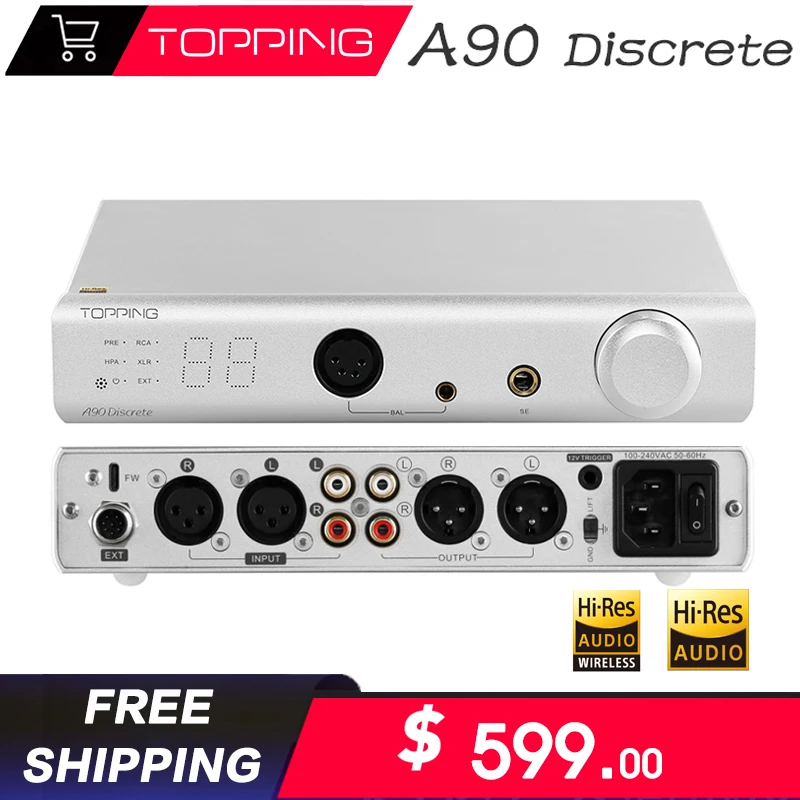 Полноразмерный усилитель для наушников TOPPING A90D, предусилитель XLR, усилитель с высоким упорным и качественным звуком, несколько входов, дискретный A90
Полноразмерный усилитель для наушников TOPPING A90D, предусилитель XLR, усилитель с высоким упорным и качественным звуком, несколько входов, дискретный A90