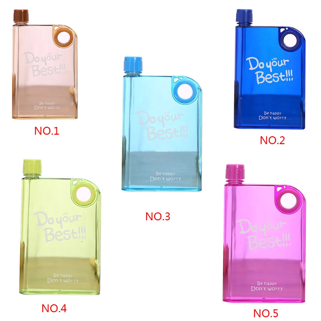 380ml Flat Water Bottle A5 Memo Notebook Plastic Transparent Leak Proof Sport Travel Water Bottle
380ml Flat Water Bottle A5 Memo Notebook Plastic Transparent Leak Proof Sport Travel Water Bottle